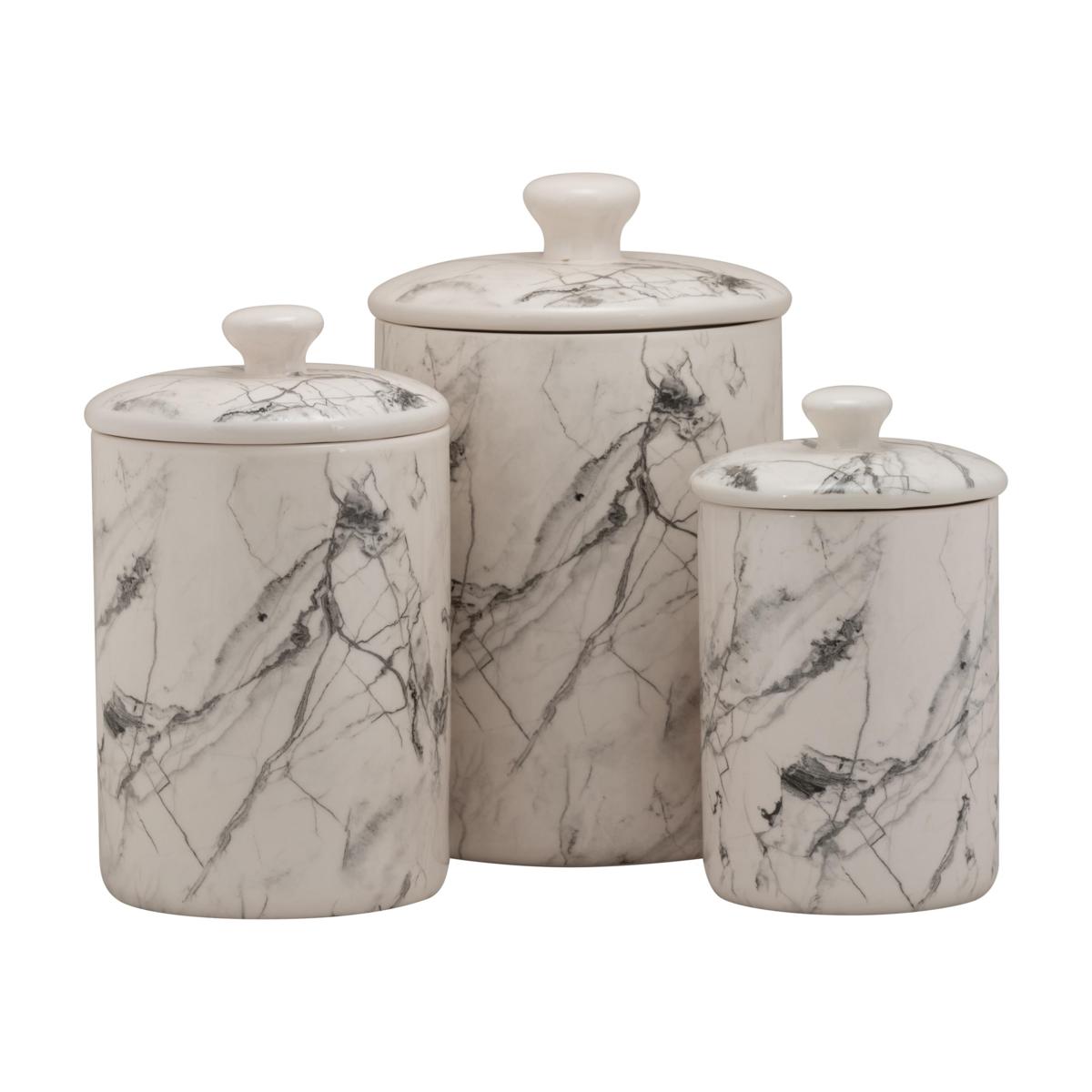 10 Strawberry Street Everyday 3-piece Canister Set - White and Black -  9214540